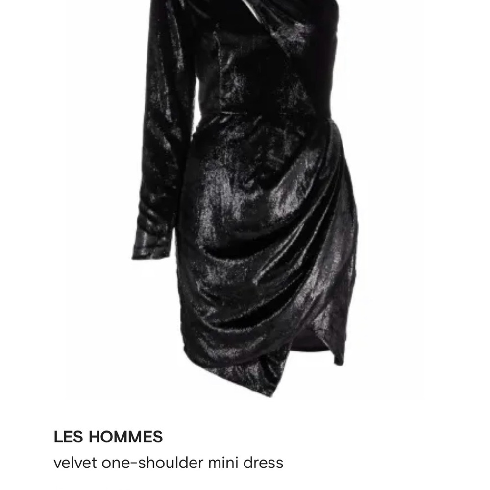 Les Hommes Midnight Velvet One-Shoulder Dress